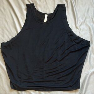 Free People Movement Black Sheer Sleeveless Crop Tank Top S